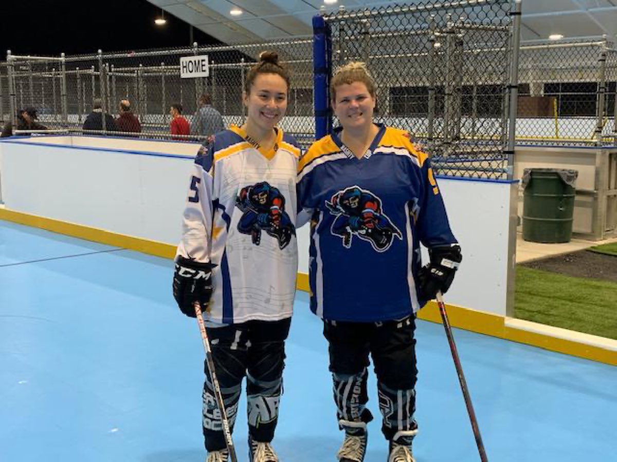 Two HIHA adult league players after a game